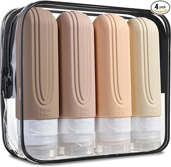 Travel Bottles for Toiletries, Tsa Approved 3oz Travel Size Containers BPA Free Leak Proof Refill... | Amazon (US)