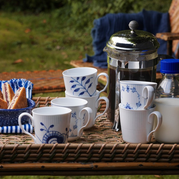 Royal Copenhagen Blue Fluted Mugs, Set of 2 | Williams-Sonoma