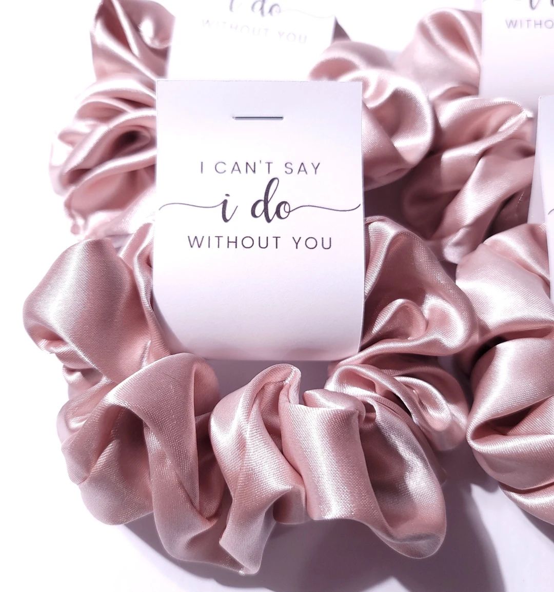 Bridesmaid Proposal Scrunchie Hair Tie Soft Satin Scrunchie Homemade Scrunchies Elastic Gift for ... | Etsy (US)