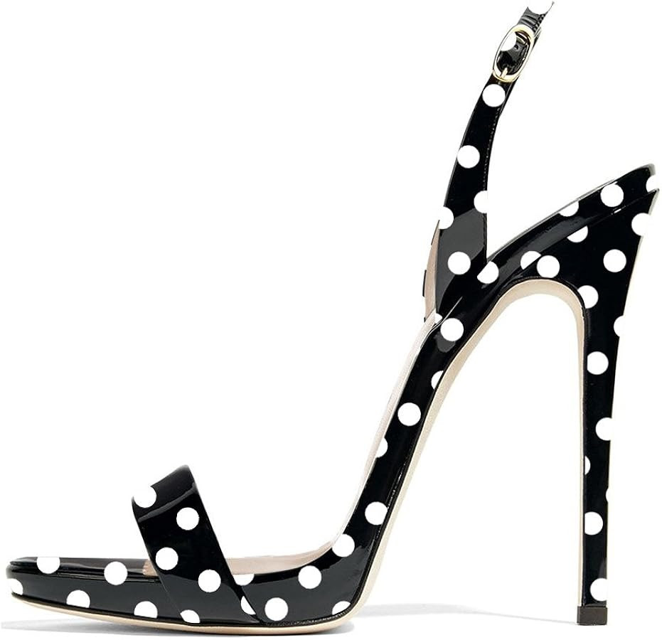 FSJ Women Sexy High Heel Stiletto Sandal Back Strap Slingback Open Toe Evening Party Dance Gracef... | Amazon (US)