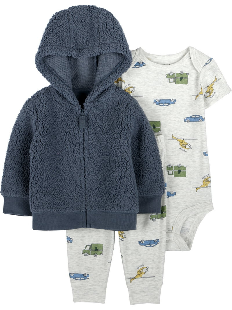 Carter's Child of Mine Baby Boy Cardigan Outfit Set, 3-Piece, Sizes 0/3-24 Months | Walmart (US)
