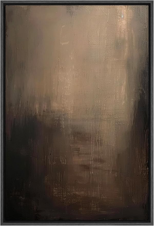 SIGNFORD Framed Canvas Print Wall Art Abstract Textured Dark Shades Illustrations Modern Art Deco... | Amazon (US)