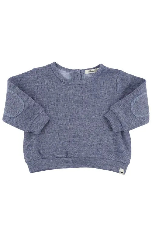 oh baby! Mini Honeycomb Elbow Patch Boxy in Denim at Nordstrom, Size 24M | Nordstrom
