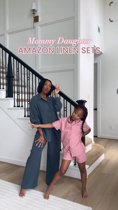 Mommy daughter Amazon linen sets perfect for Spring/Summer! They are both lightweight, comfortable and comes in a variety of colors! Under $45 🙌🏾 

#LTKVideo #LTKfindsunder50 #LTKkids