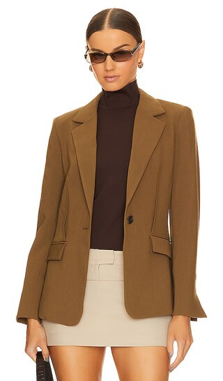 Exposed Dart Blazer in Beech | Revolve Clothing (Global)