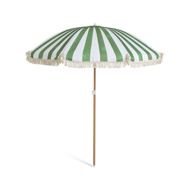 Buy Habitat Sunbeam 1.6m Garden Parasol - Green & White | Garden parasols and bases | Habitat | Habitat UK