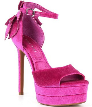 Gianni Bini Karmello Velvet Flower Ankle Strap Platform Dress Sandals | Dillard's | Dillard's