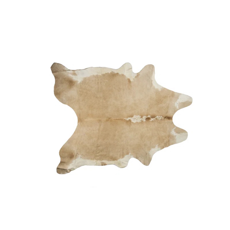 Goosman Handmade Cowhide Tan/White Rug | Wayfair North America