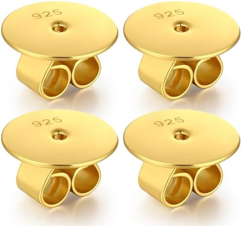 14k Gold Plated Earring Backs for Studs - Locking, Replacement, Sterling Silver, Lifters, Butterf... | Amazon (US)