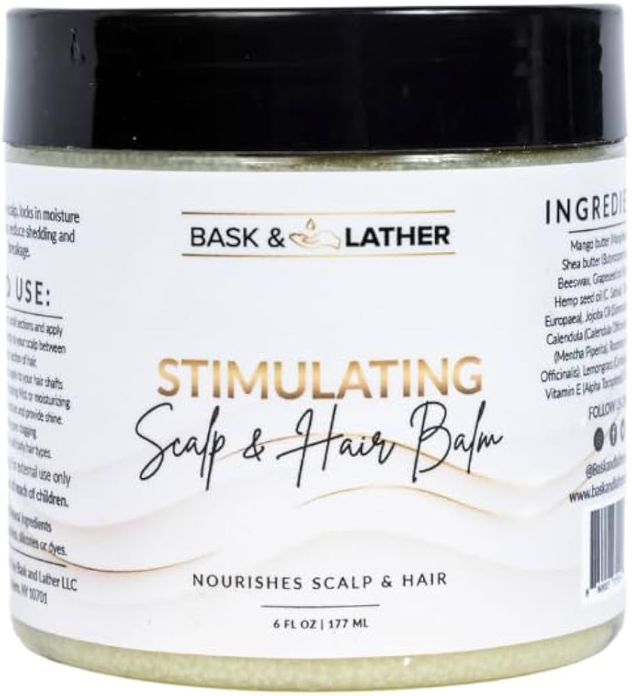 Bask & Lather Stimulating Scalp and Hair Balm for Hair Growth, Mango & Shea Butter, Nourishing Jo... | Amazon (US)