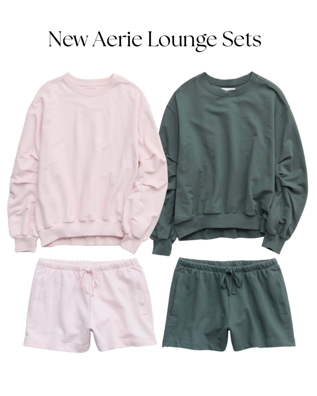 Cutest new Jet Setter lounge sets @Aerie 🫶

#comfyclothes #loungewear #sweatset #summer #aerie #royalpalm #pinkpetal