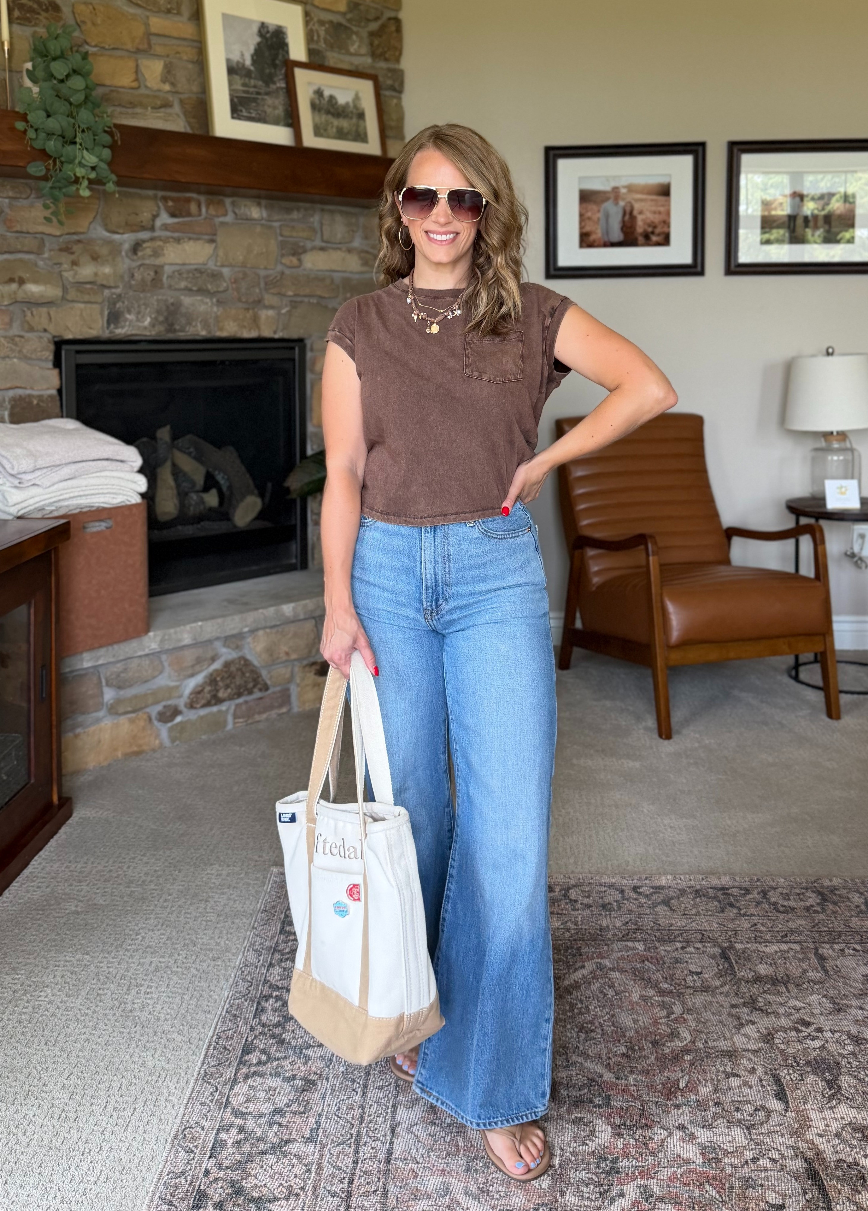 This will be a great summer to fall transitional outfit. Love the texture and color of the tee & our favorite target denim! 

 #LTKgrwm #LTKOver40 #LTKPetite