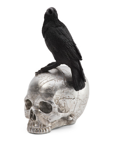10.5in Crow On Skull Decor | TJ Maxx