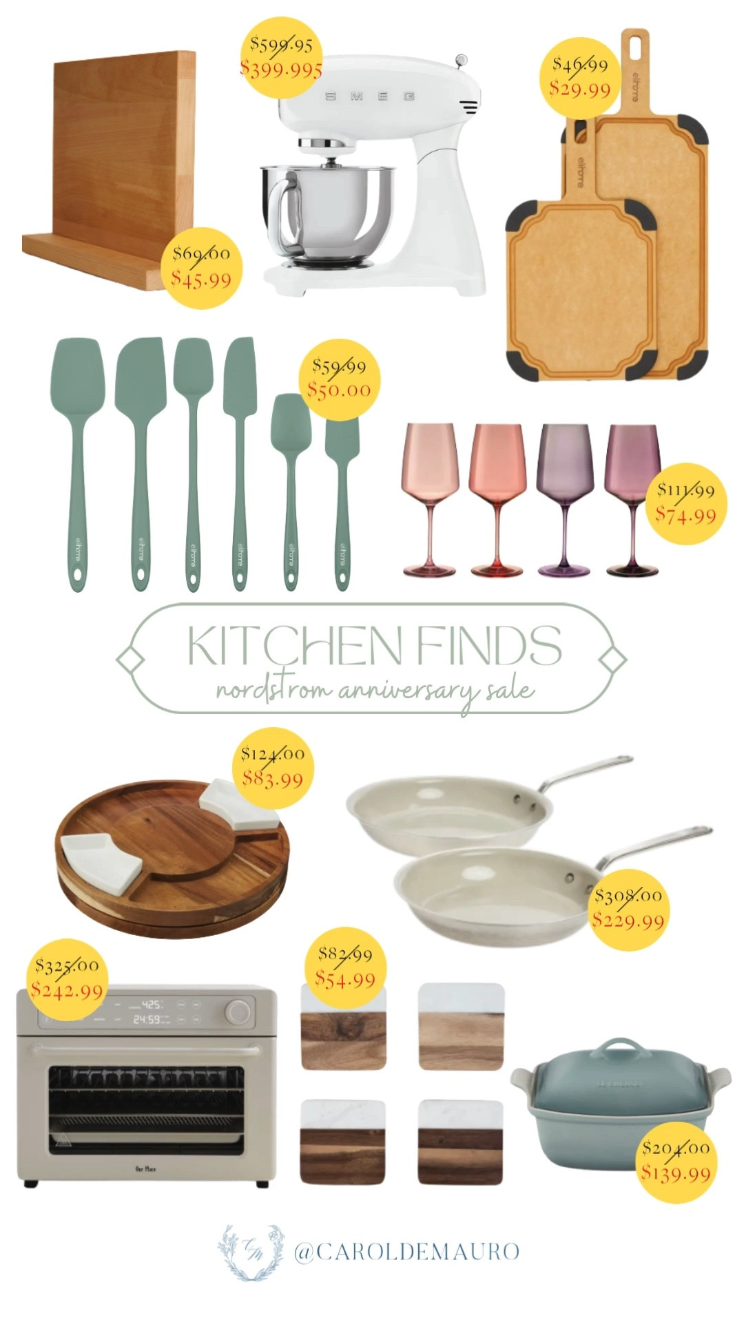 nordstrom anniversary sale, nsale, kitchen finds, magnetic knife block, smeg stand mixer, chopping boards, silicone spatula set, wine glass set, wooden serveware, nonstick pans, countertop oven, wood and marble coasters, serving dish, kitchen must haves, on sale, discounted

#LTKHome #LTKSaleAlert