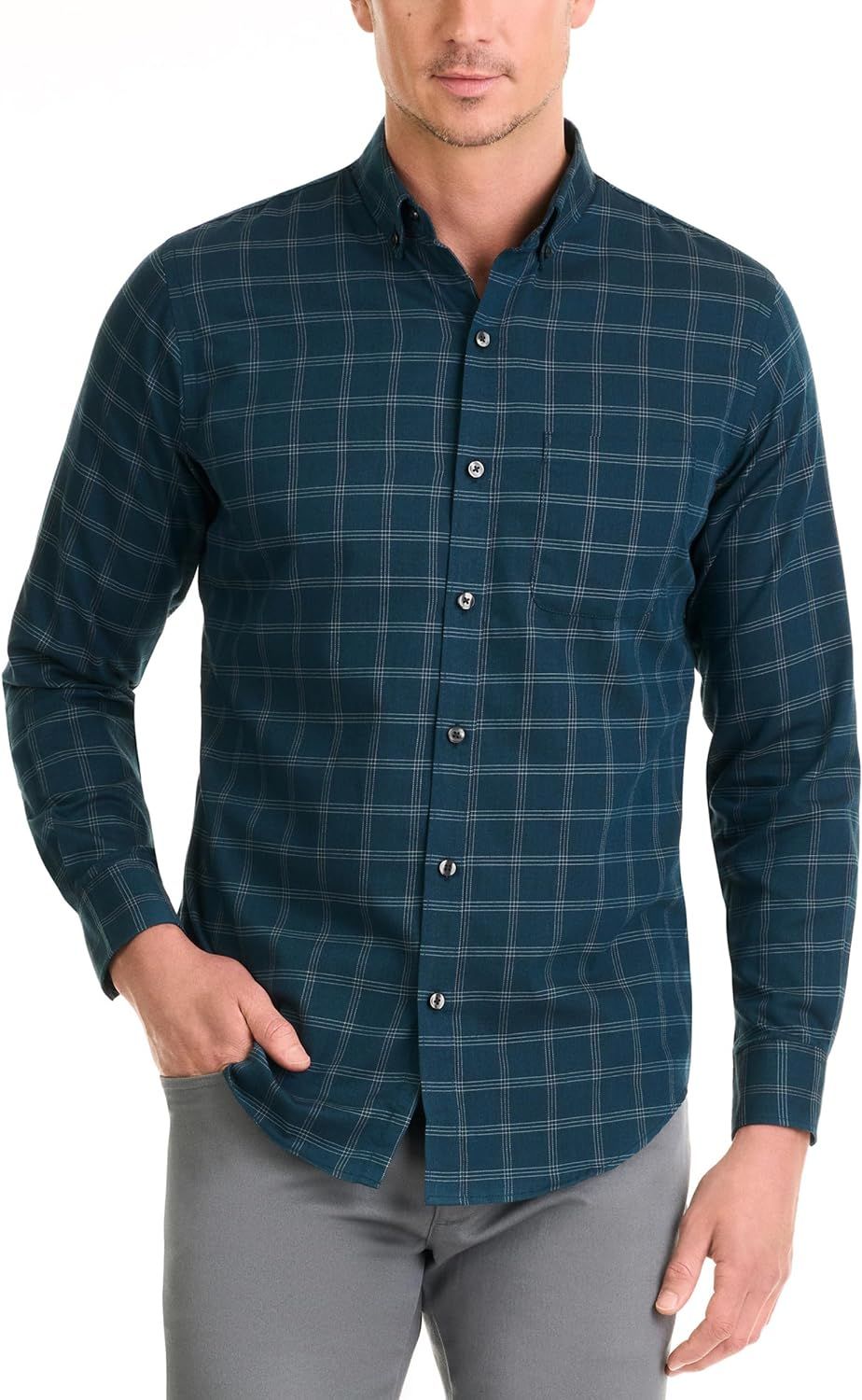 Van Heusen Men's Wrinkle Free Long Sleeve Button Down Shirt | Amazon (US)