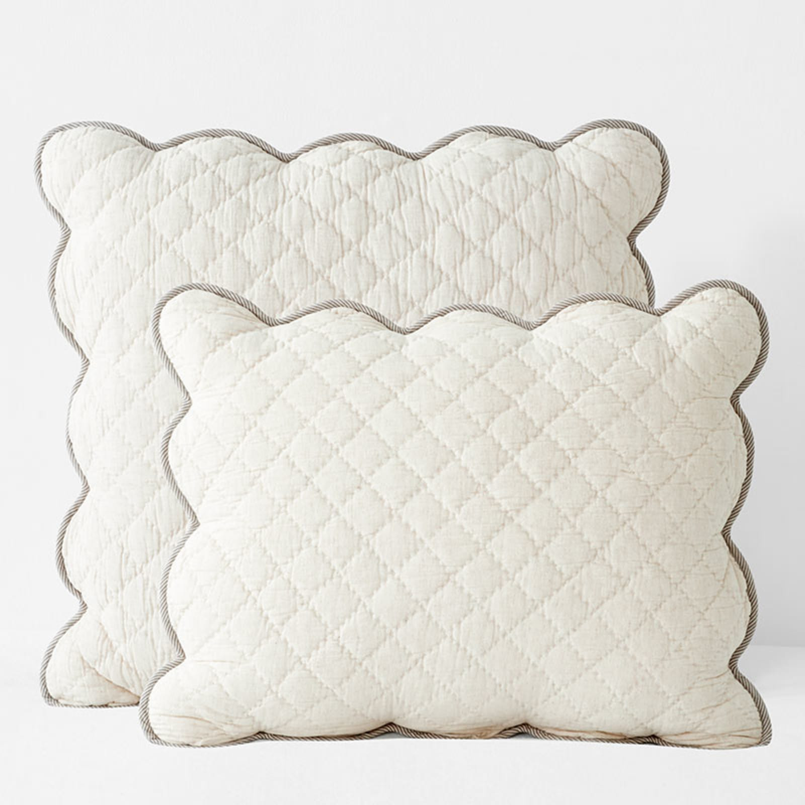 Giulietta Scallop Quilted Sham - Natural, Standard | The Company Store