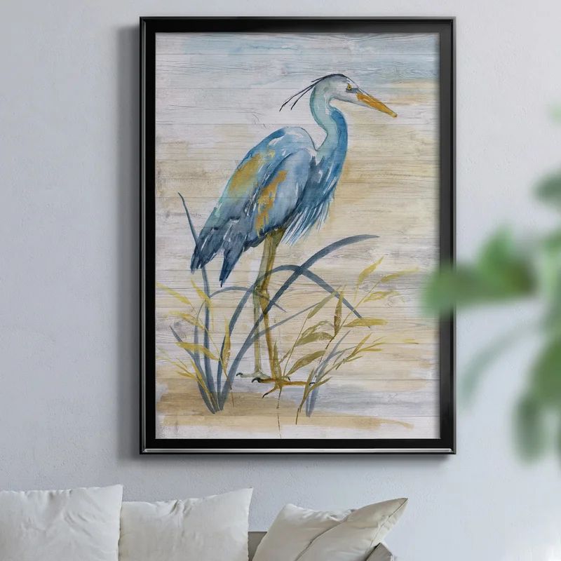Blue Heron I by J Paul - Picture Frame Painting on Canvas | Wayfair Professional