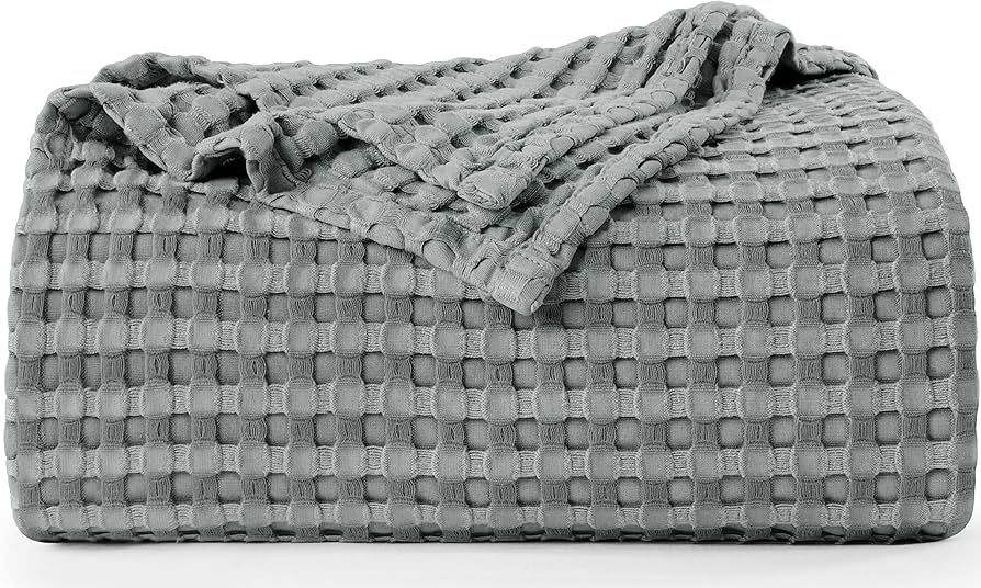 Utopia Bedding Cotton Waffle Blanket 300 GSM (Cool Grey - 90x108 Inches) Soft Lightweight Breatha... | Amazon (US)