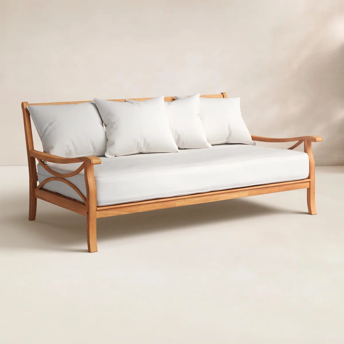 Brunswick 79" Wide Outdoor Teak Patio Daybed with Cushions | Wayfair North America