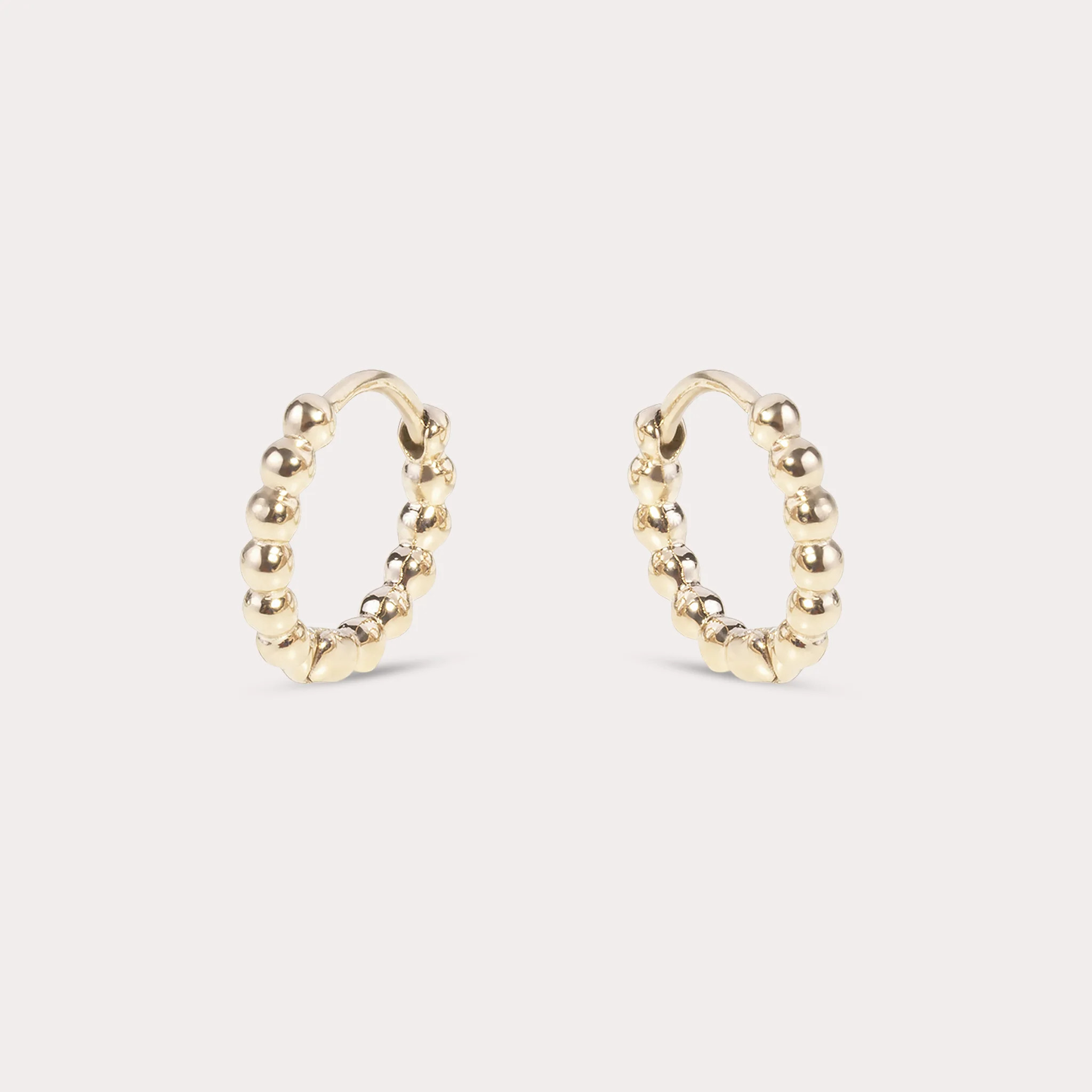 Gold Jewelry Birdy Grey Beads Huggie Earrings by Mia Bijoux | Birdy Grey