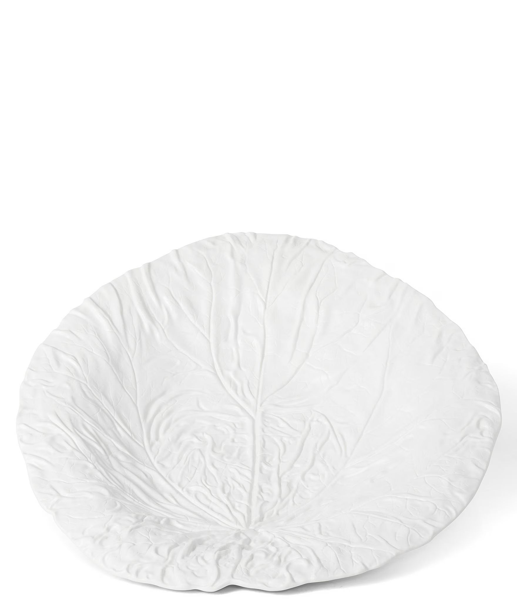 White Cabbage Leaf Ceramic Serving Platter | Dillard's