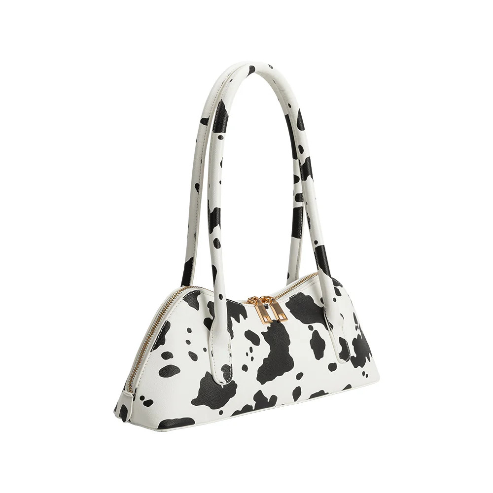Cow Print Dakota Recycled Vegan Leather Shoulder Bag | Melie Bianco | Melie Bianco