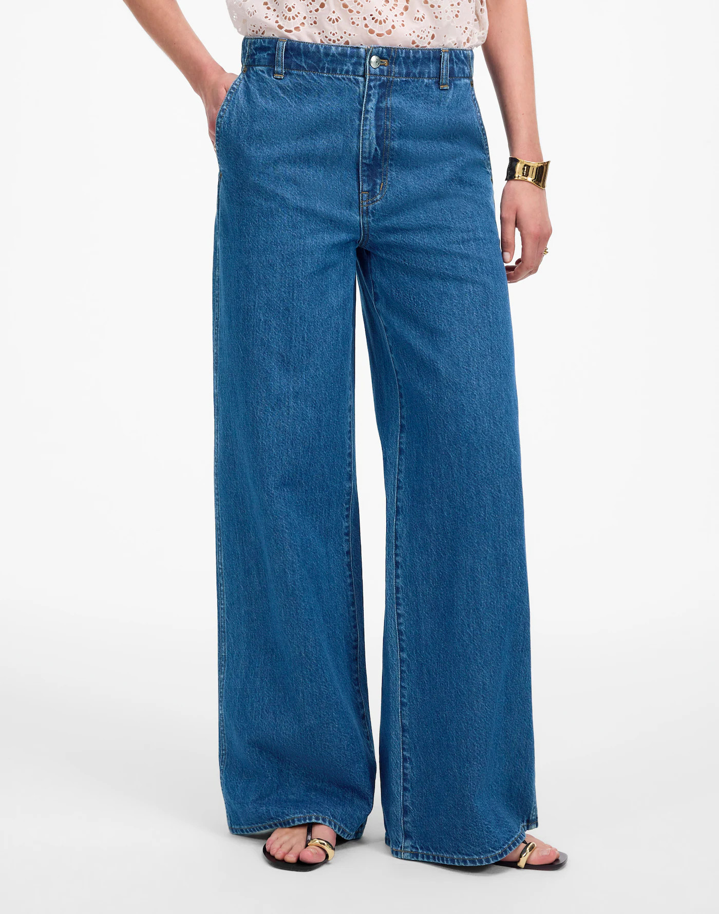 Wide-Sweep Denim Trousers in Dowe Wash | Madewell | Madewell
