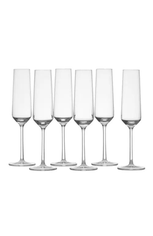 Schott Zwiesel Pure Set of 6 Champagne Flutes in Clear at Nordstrom | Nordstrom