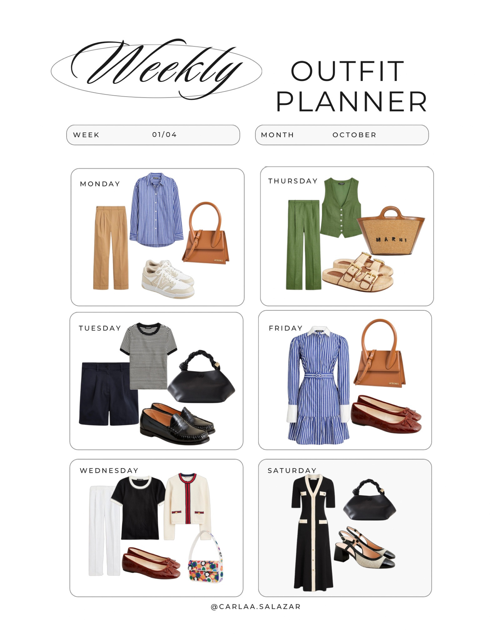Weekly spring outfit planner 

#LTKworkwear #LTKstyletip #LTKshoecrush