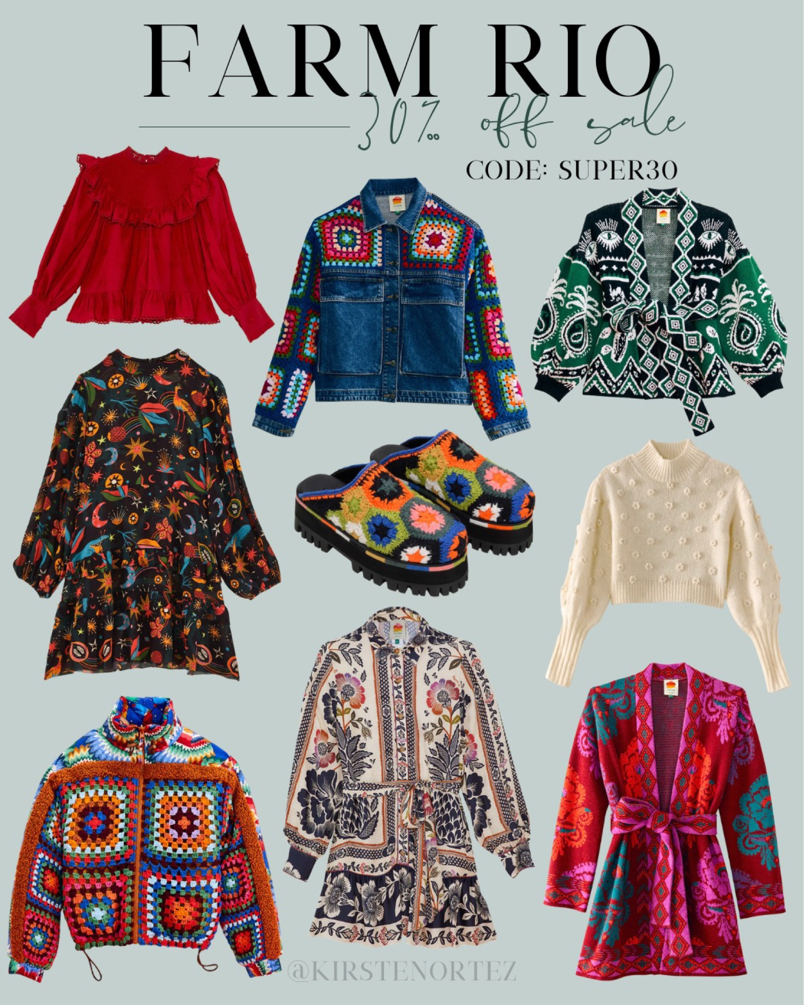 Farm Rio sale, save 30% off with code SUPER30, sustainable clothing, sustainable sweater, Farm Rio dress, Farm Rio sweater, Farm Rio shoes 

#LTKCyberweek #LTKsalealert #LTKshoecrush