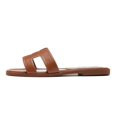Womens Sandals H Band Dressy Flat Sandals for Women Summer Leather Slide Sandals Comfortable Slip... | Walmart (US)