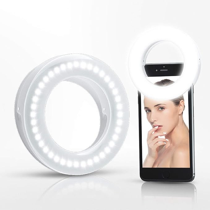 XINBAOHONG Selfie Ring Light Rechargeable Portable Clip-on Selfie Fill Light with 40 LED for Smar... | Amazon (US)