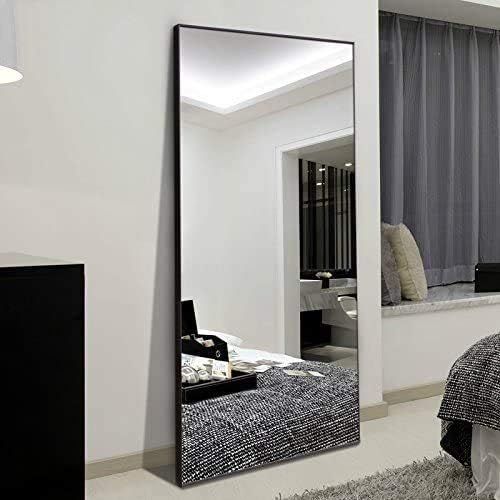 Hans Full Length Leaning Floor Mirror, Wood Finished Frame Oversized Rectangle Dressing Mirror (B... | Amazon (US)