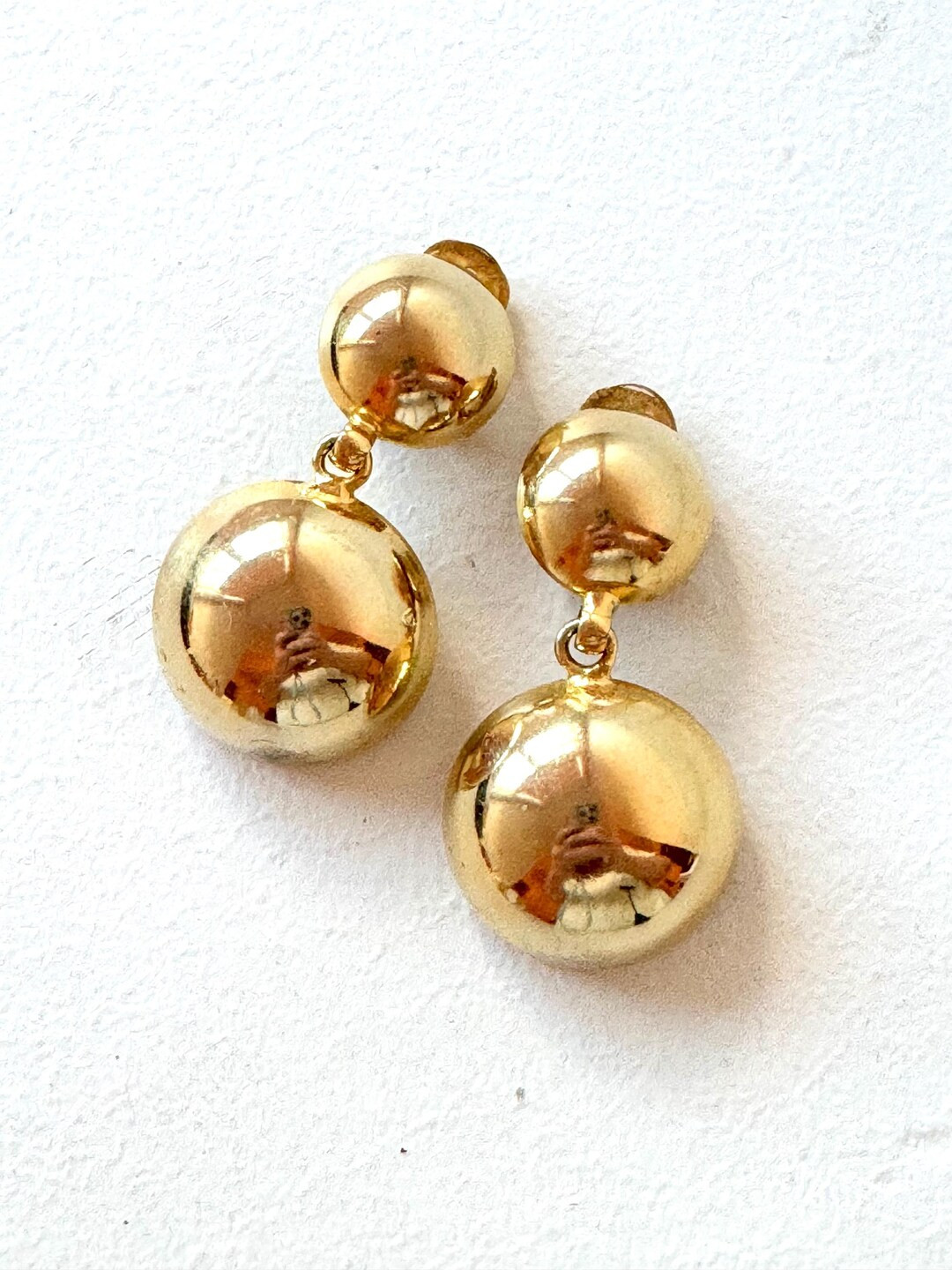 Vintage Gold Ball Drop Earring - Etsy | Etsy (US)