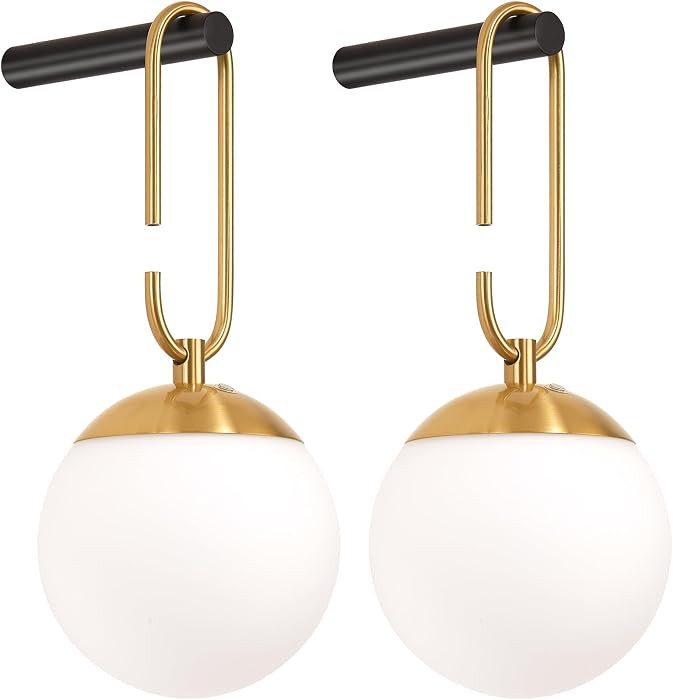 Globe Wireless Wall Sconces Set of Two, Battery Operated Wall Sconce with Remote Control, 12 Colo... | Amazon (US)