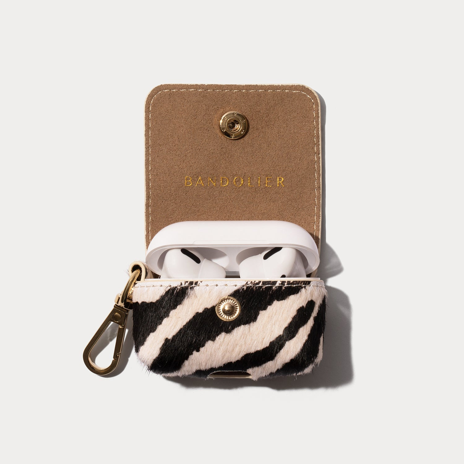 Avery AirPods Clip-On Pouch - Zebra/Gold | Bandolier