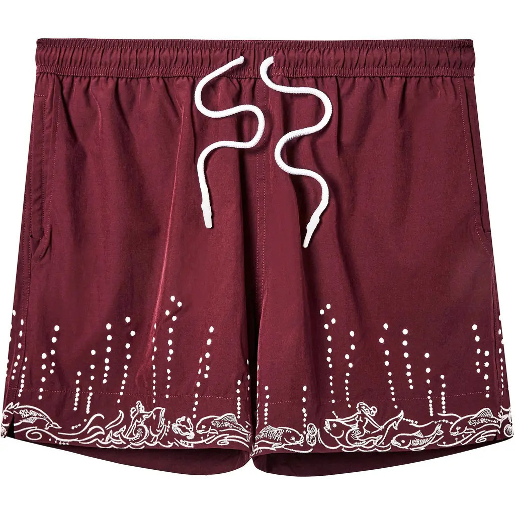 Tombolo 'Fruits De Mer' Swim Trunks in Burgundy at Nordstrom, Size Xx-Large | Nordstrom