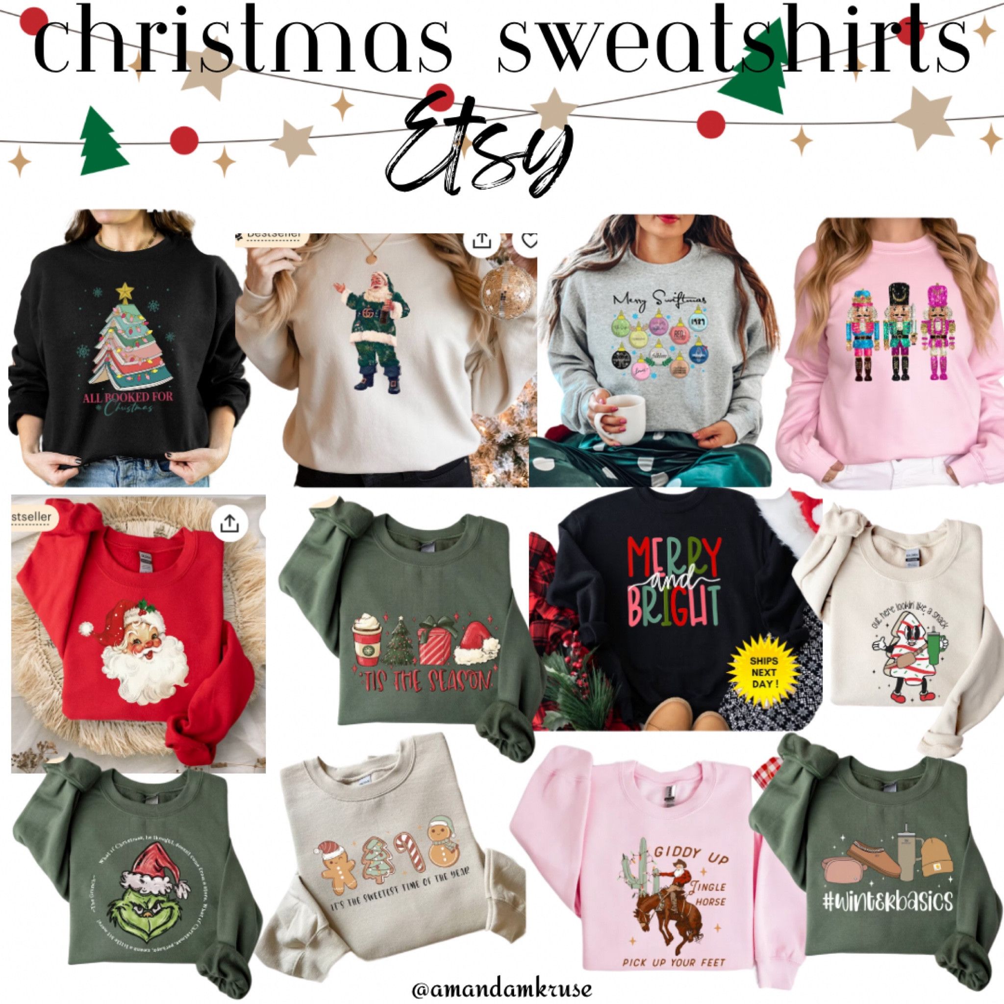 Christmas graphic sweatshirts. 

Holiday outfit, Christmas outfit, graphic sweatshirt

#LTKsalealert #LTKfindsunder50 #LTKHoliday