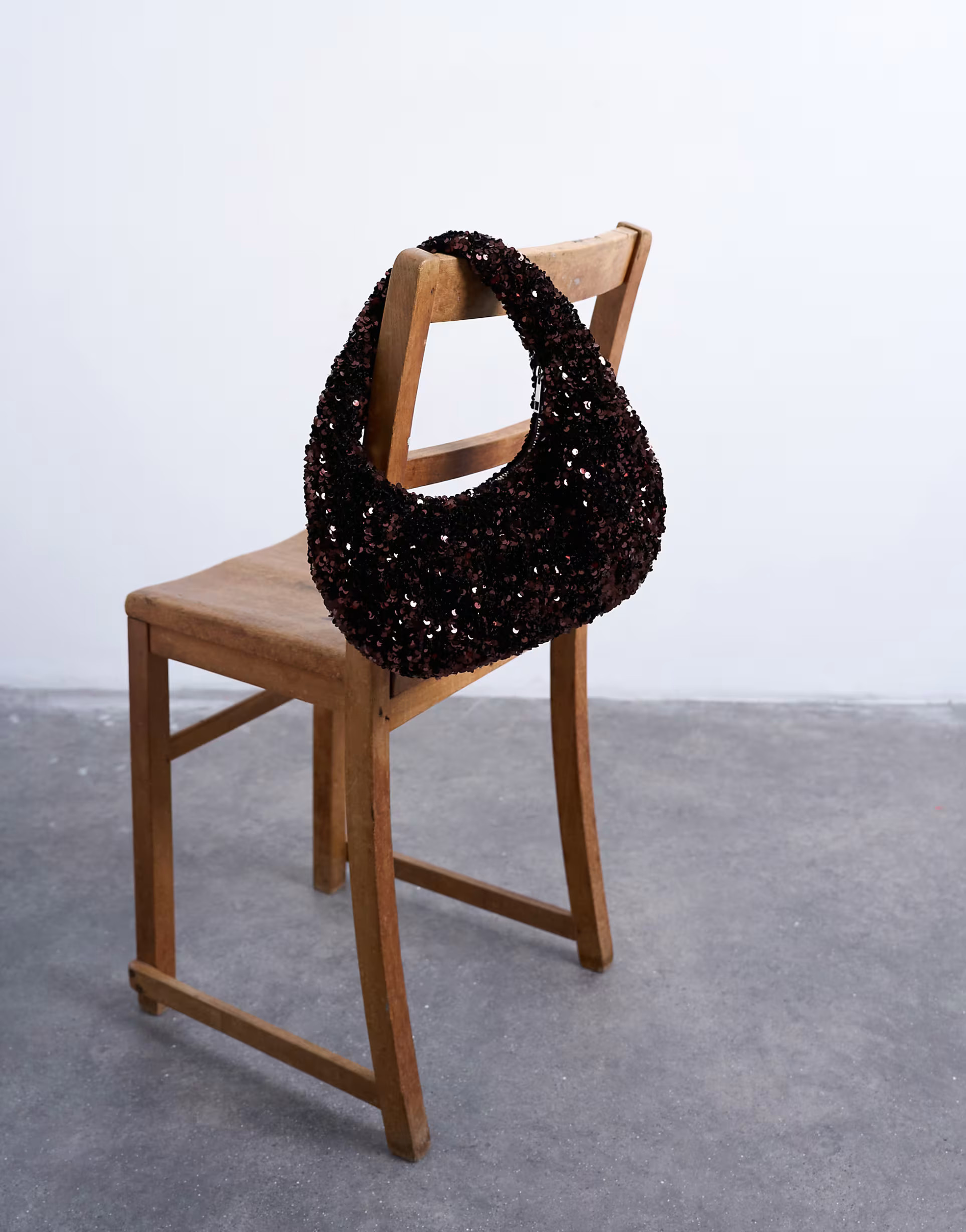 Topshop Santana scoop sequin shoulder bag in chocolate | ASOS (Global)