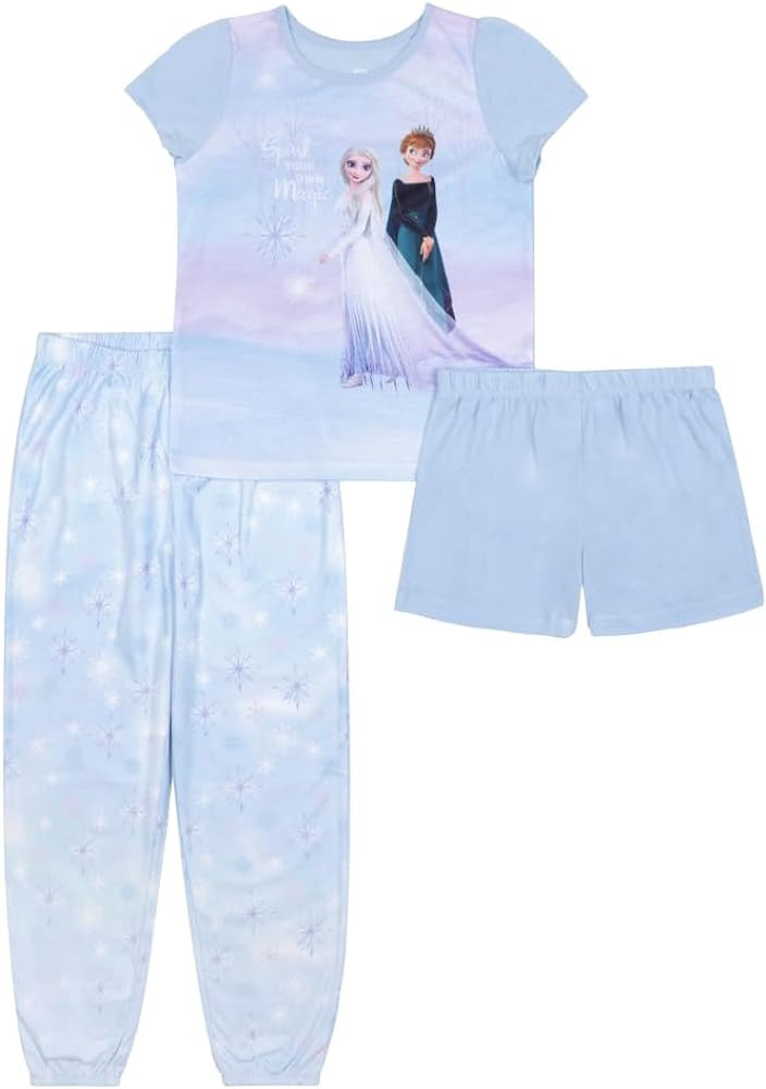 Disney Girls' Descendants | Frozen | Princess | Minnie Mouse 3-Piece Loose-fit Pajamas Set | Amazon (US)