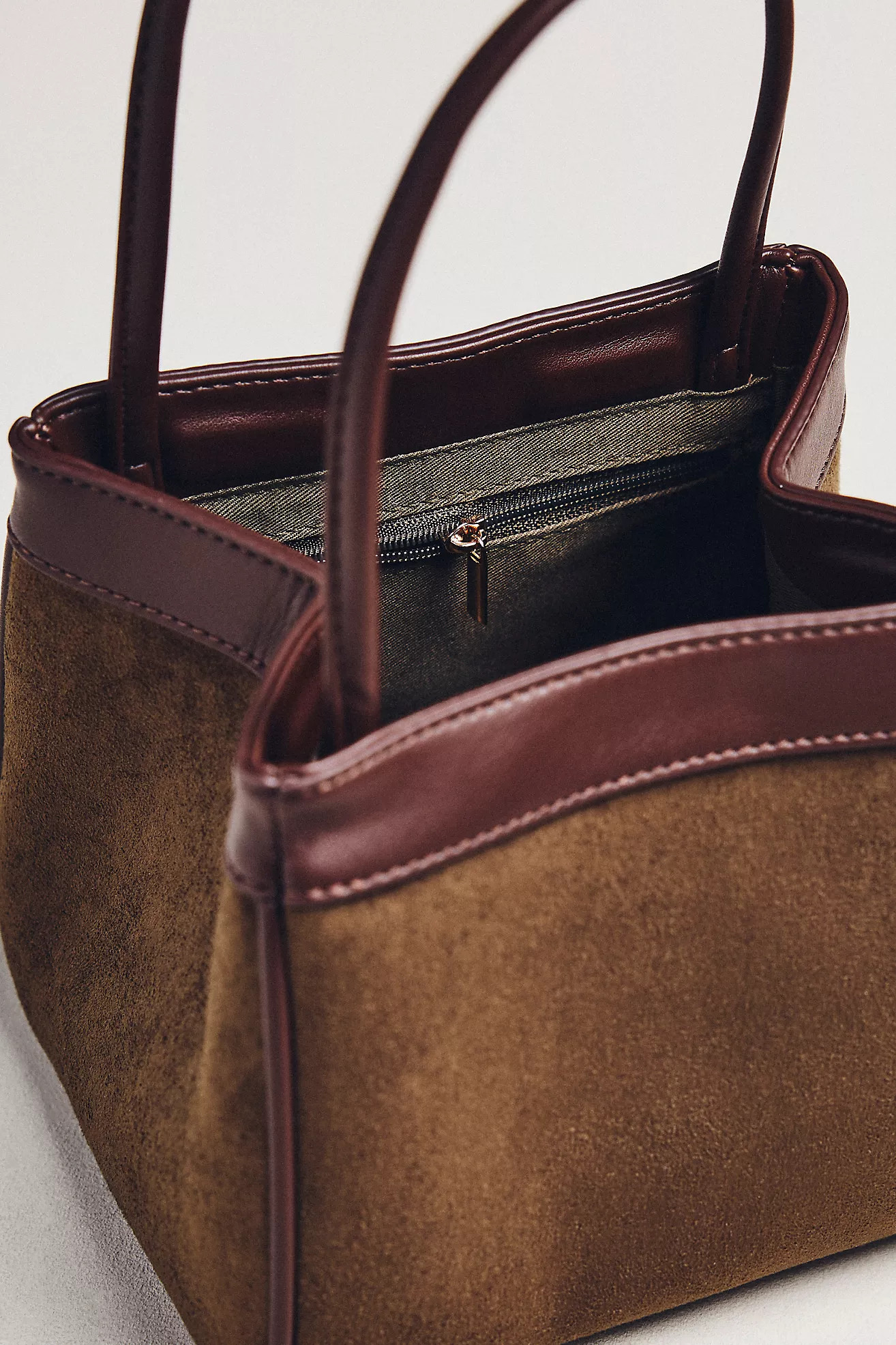 Sueded Two-Tone Bucket Bag | Anthropologie (US)