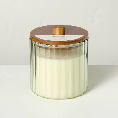 2 Wick Glass with Wooden Lid Jar Candle Cream 12oz - Hearth & Hand™ with Magnolia | Target
