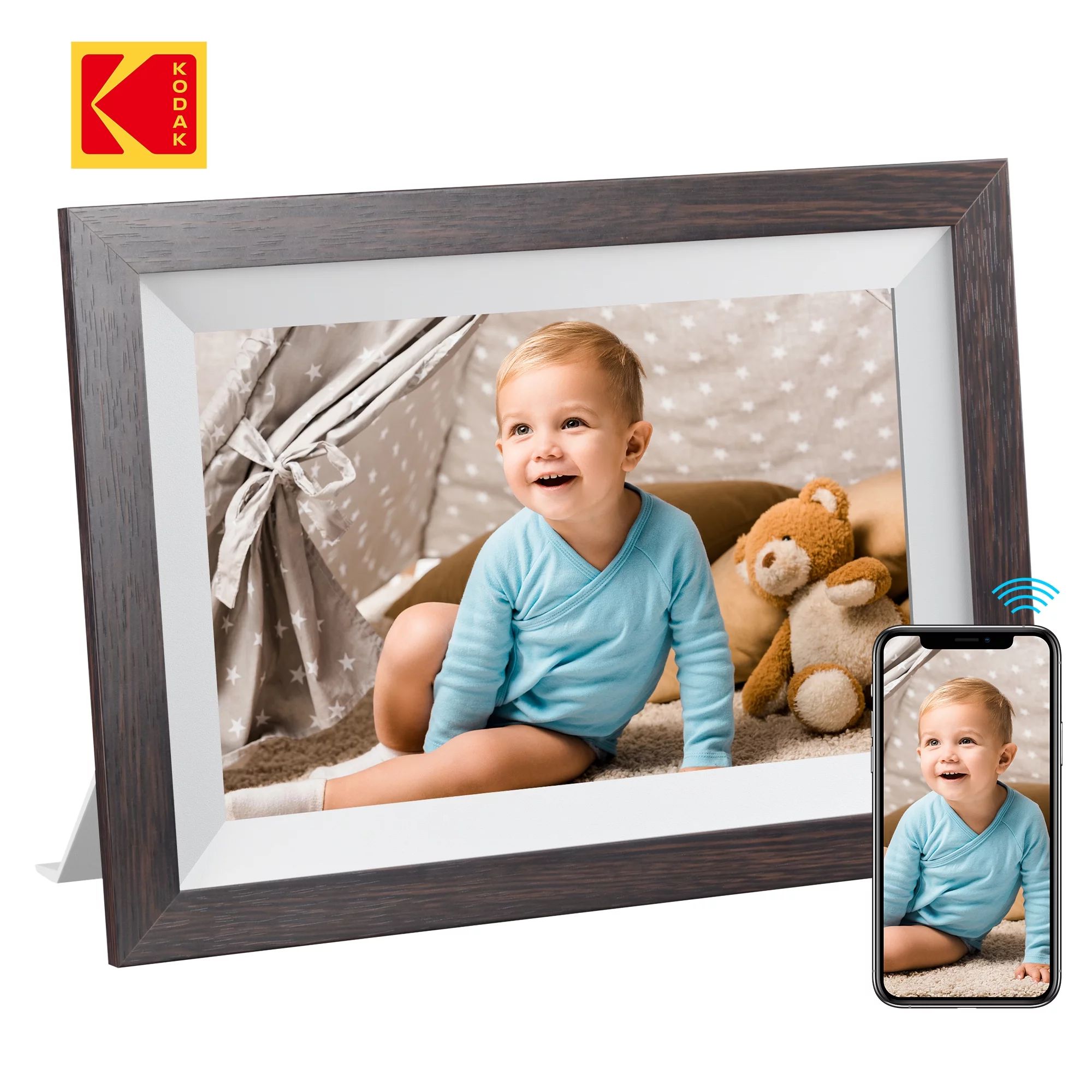 Kodak 10-inch WIFI Digital Picture Frame with 32GB Storage, Solid Wood Tone Frame, Gift for Loved... | Walmart (US)