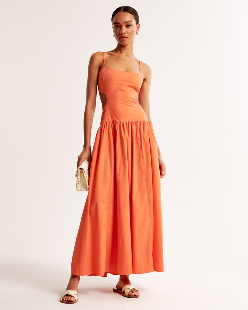 Drop-Waist Cutout Maxi Dress | Abercrombie & Fitch (US)