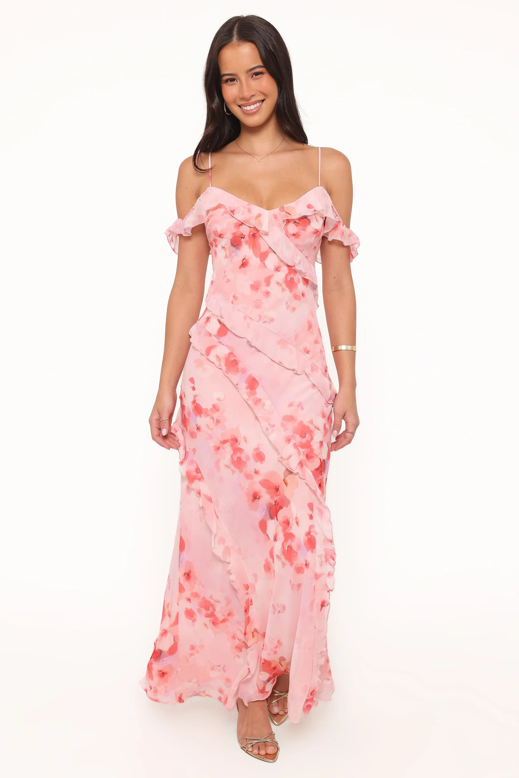 Alexia Off Shoulder Maxi Dress - Pink Floral | Petal & Pup (US)