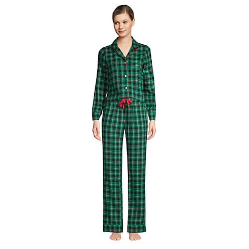 Women's Long Sleeve Print Flannel Pajama Top | Lands' End (US)