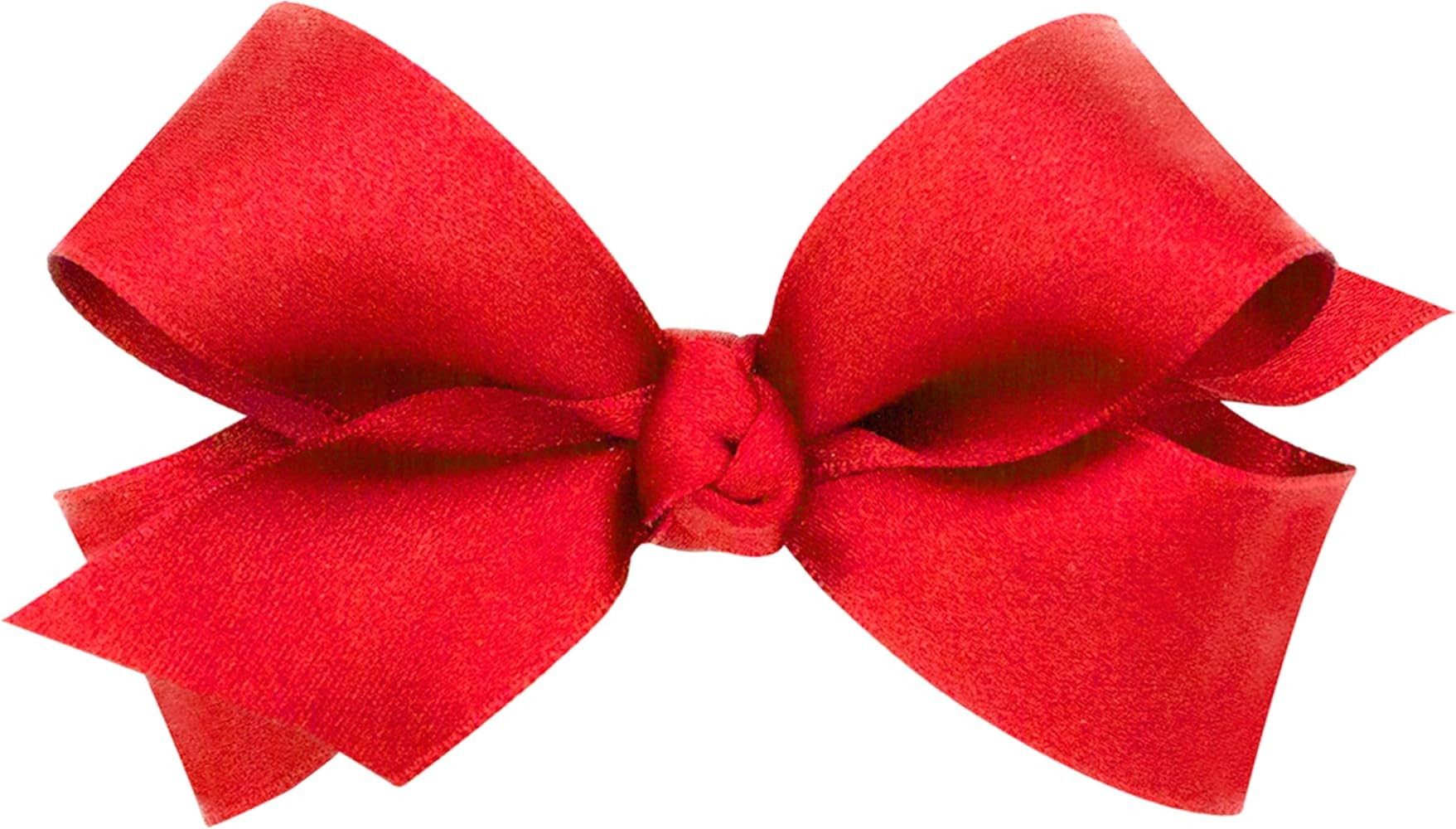 Wee Ones Girls' French Satin Hair Bow with a Knot Wrap Center, No-Slip Hair Clip, Handmade | Amazon (US)