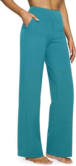 G4Free Yoga Pants Women Wide Leg Pants with Pockets High Waist Stretch Dress Casual Sweatpants Pe... | Amazon (US)