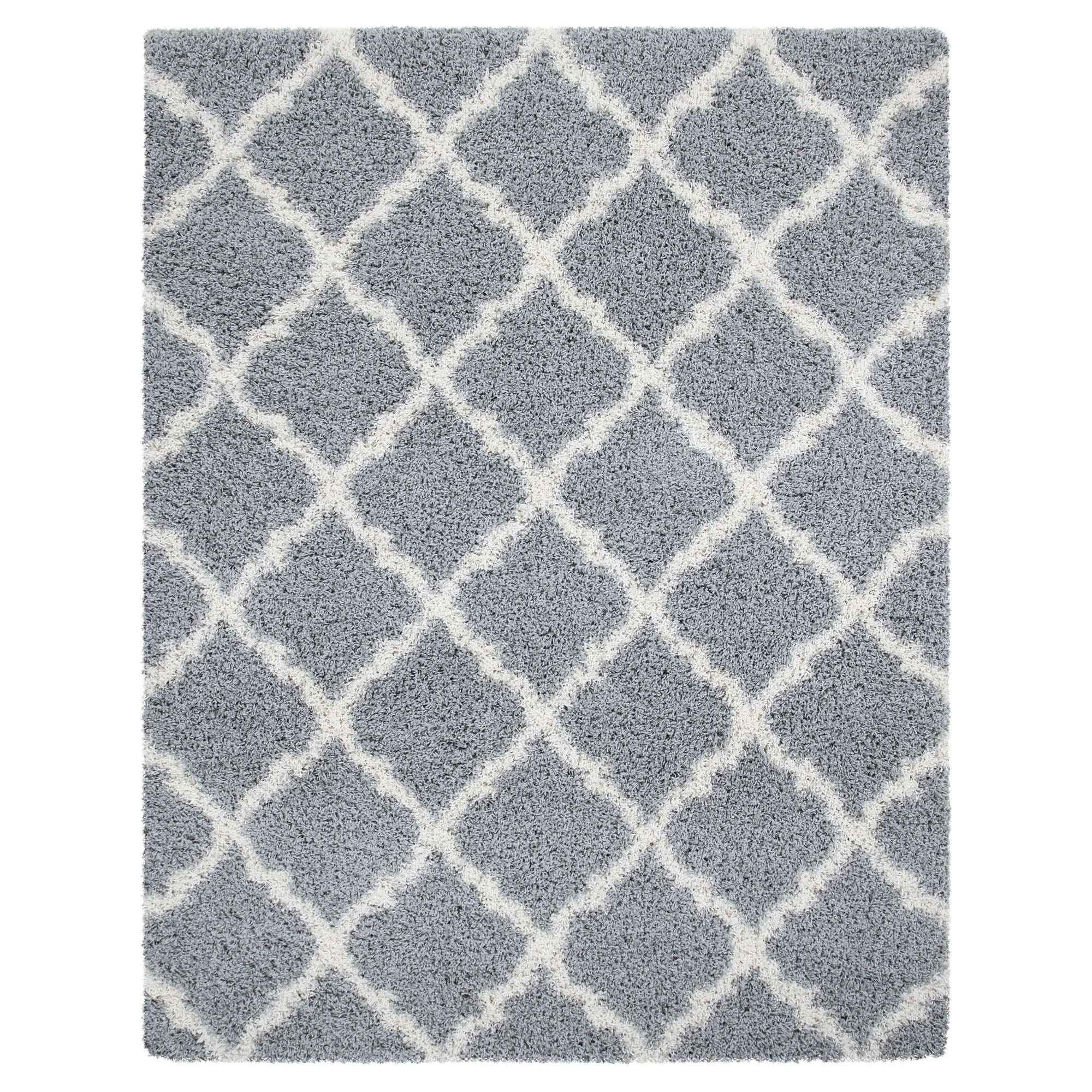 Ottomanson Shag Moroccan Trellis Area Rug, Gray, 5'3" X 6'11" | Walmart (US)