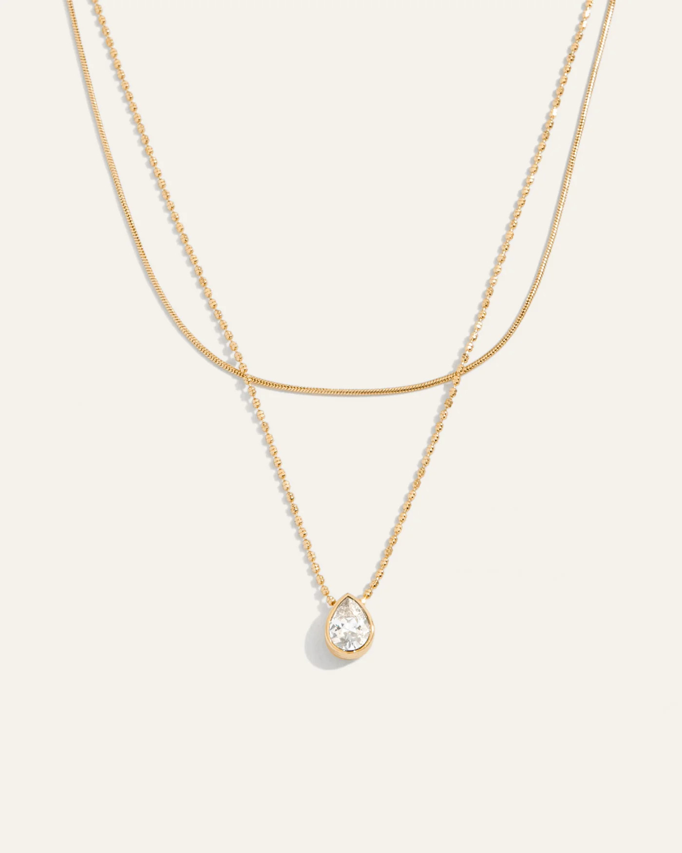 Elisa Layered Gold Necklace, Reversible Pendant | Stella & Dot